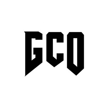 Teknoloji şirketi için GCO harf logosu tasarımı. GCO logo tasarımı siyah ve beyaz renk kombinasyonu. GCO logosu, GCO vektörü, GCO tasarımı, GCO simgesi, GCO alfabesi. GCO tipografi logosu tasarımı
