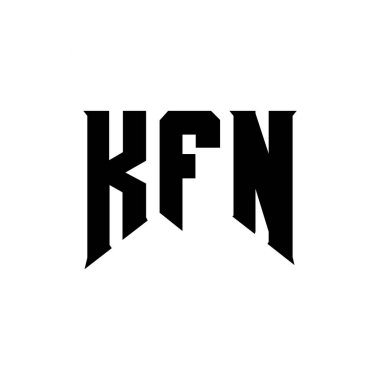 Teknoloji şirketi için KFN harf logosu tasarımı. KFN logo tasarımı siyah ve beyaz renk kombinasyonu. KFN logosu, KFN vektörü, KFN tasarımı, KFN simgesi, KFN alfabesi. KFN tipografi logosu tasarımı