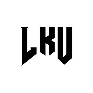 LKU teknoloji şirketi için mektup logosu tasarımı. LKU logo tasarımı siyah-beyaz renk kombinasyonu. LKU logosu, LKU vektörü, LKU tasarımı, LKU simgesi, LKU alfabesi. LKU tipografi logosu tasarımı