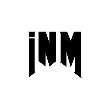 Teknoloji şirketi için INM mektup logosu tasarımı. INM logo tasarımı siyah ve beyaz renk kombinasyonu. INM logosu, INM vektörü, INM tasarımı, INM simgesi, INM alfabesi. INM tipografi logosu tasarımı