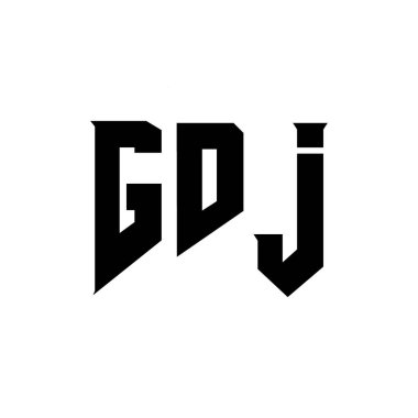 Teknoloji şirketi için GDJ mektup logosu tasarımı. GDJ logo tasarımı siyah ve beyaz renk kombinasyonu. GDJ logosu, GDJ vektörü, GDJ tasarımı, GDJ simgesi, GDJ alfabesi. GDJ tipografi logosu tasarımı