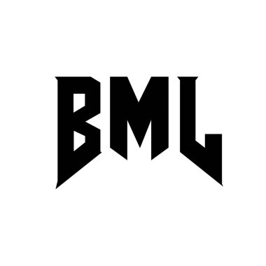 Teknoloji şirketi için BML mektup logosu tasarımı. BML logo tasarımı siyah ve beyaz renk kombinasyonu. BML logosu, BML vektörü, BML tasarımı, BML simgesi, BML alfabesi. BML tipografi logosu tasarımı.