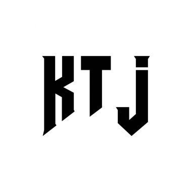 Teknoloji şirketi için KTJ mektup logosu tasarımı. KTJ logo tasarımı siyah ve beyaz renk kombinasyonu. KTJ logosu, KTJ vektörü, KTJ tasarımı, KTJ simgesi, KTJ alfabesi. KTJ tipografi logo tasarımı
