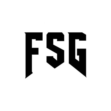 Teknoloji şirketi için FSG harf logosu tasarımı. FSG logo tasarımı siyah ve beyaz renk kombinasyonu. FSG logosu, FSG vektörü, FSG tasarımı, FSG simgesi, FSG alfabesi. FSG tipografi logosu tasarımı