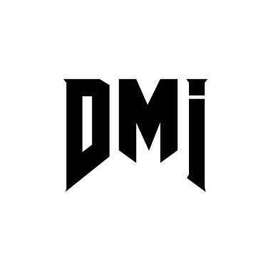 DMI letter logo design for technology company. DMI logo design black and white color combination. DMI logo, DMI vector, DMI design, DMI icon, DMI alphabet. DMI typography logo design clipart