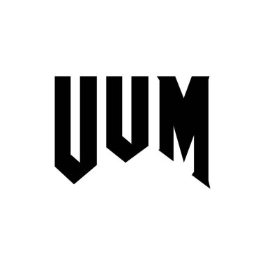 UUM letter logo design for technology company. UUM logo design black and white color combination. UUM logo, UUM vector, UUM design, UUM icon, UUM alphabet. UUM typography logo design clipart