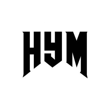 Teknoloji şirketi için HYM mektup logosu tasarımı. HYM logo tasarımı siyah ve beyaz renk kombinasyonu. HYM logosu, HYM vektörü, HYM tasarımı, HYM simgesi, HYM alfabesi. HYM tipografi logosu tasarımı