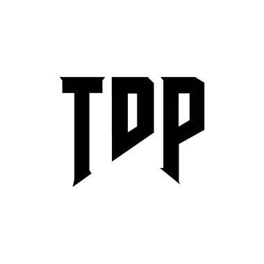 Teknoloji şirketi için TDP harf logosu tasarımı. TDP logo tasarımı siyah ve beyaz renk kombinasyonu. TDP logosu, TDP vektörü, TDP tasarımı, TDP simgesi, TDP alfabesi. TDP tipografi logosu tasarımı