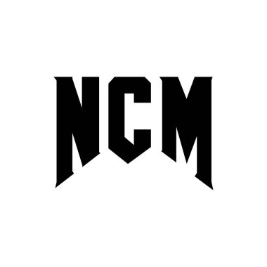 Teknoloji şirketi için NCM mektup logosu tasarımı. NCM logosu siyah-beyaz renk kombinasyonu tasarladı. NCM logosu, NCM vektörü, NCM tasarımı, NCM simgesi, NCM alfabesi. NCM tipografi logosu tasarımı