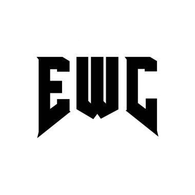 Teknoloji şirketi için EWC mektup logosu tasarımı. EWC logo tasarımı siyah ve beyaz renk kombinasyonu. EWC logosu, EWC vektörü, EWC tasarımı, EWC simgesi, EWC alfabesi. EWC tipografi logosu tasarımı