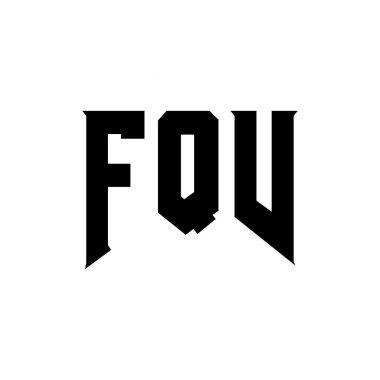 Teknoloji şirketi için FQV harf logosu tasarımı. FQV logo tasarımı siyah ve beyaz renk kombinasyonu. FQV logosu, FQV vektörü, FQV tasarımı, FQV simgesi, FQV alfabesi. FQV tipografi logosu tasarımı