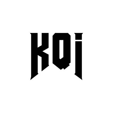 Teknoloji şirketi için KQI harf logosu tasarımı. KQI logo tasarımı siyah ve beyaz renk kombinasyonu. KQI logosu, KQI vektörü, KQI tasarımı, KQI simgesi, KQI alfabesi. KQI tipografi logosu tasarımı