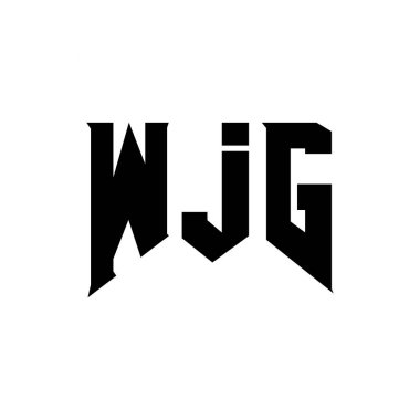 Teknoloji şirketi için WJG mektup logosu tasarımı. WJG logo tasarımı siyah ve beyaz renk kombinasyonu. WJG logosu, WJG vektörü, WJG tasarımı, WJG simgesi, WJG alfabesi. WJG tipografi logosu tasarımı