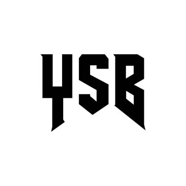 YSB letter logo design for technology company. YSB logo design black and white color combination. YSB logo, YSB vector, YSB design, YSB icon, YSB alphabet. YSB typography logo design clipart