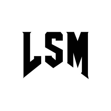 Teknoloji şirketi için LSM mektup logosu tasarımı. LSM logo tasarımı siyah ve beyaz renk kombinasyonu. LSM logosu, LSM vektörü, LSM tasarımı, LSM simgesi, LSM alfabesi. LSM tipografi logosu tasarımı