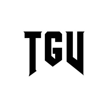 Teknoloji şirketi için TGV mektup logosu tasarımı. TGV logo tasarımı siyah ve beyaz renk kombinasyonu. TGV logosu, TGV vektörü, TGV tasarımı, TGV simgesi, TGV alfabesi. TGV tipografi logosu tasarımı