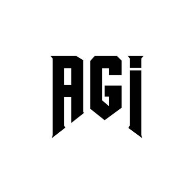 Teknoloji şirketi için AGI mektup logosu tasarımı. AGI logo tasarımı siyah ve beyaz renk kombinasyonu. AGI logosu, AGI vektörü, AGI tasarımı, AGI simgesi, AGI alfabesi. AGI tipografi logosu tasarımı.