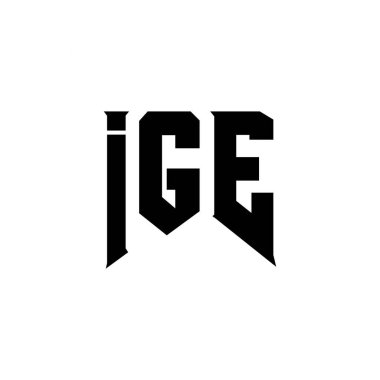 Teknoloji şirketi için IGE harf logosu tasarımı. IGE logo tasarımı siyah ve beyaz renk kombinasyonu. IGE logosu, IGE vektörü, IGE tasarımı, IGE simgesi, IGE alfabesi. IGE tipografi logosu tasarımı