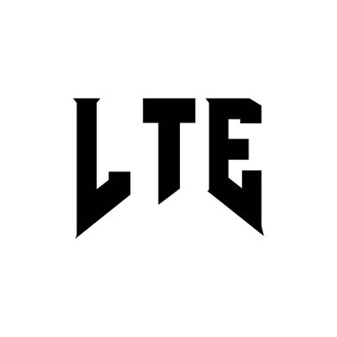 Teknoloji şirketi için LTE mektup logosu tasarımı. LTE logo tasarımı siyah ve beyaz renk kombinasyonu. LTE logosu, LTE vektörü, LTE tasarımı, LTE simgesi, LTE alfabesi. LTE tipografi logosu tasarımı