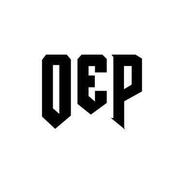 Teknoloji şirketi için OEP harf logosu tasarımı. OEP logo tasarımı siyah ve beyaz renk kombinasyonu. OEP logosu, OEP vektörü, OEP tasarımı, OEP simgesi, OEP alfabesi. OEP tipografi logosu tasarımı