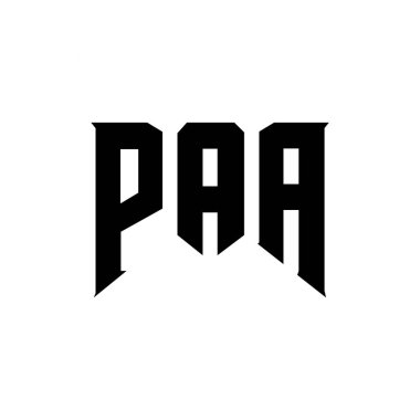 Teknoloji şirketi için PAA mektup logosu tasarımı. PAA logo tasarımı siyah-beyaz renk kombinasyonu. PAA logosu, PAA vektörü, PAA tasarımı, PAA simgesi, PAA alfabesi. PAA tipografi logosu tasarımı