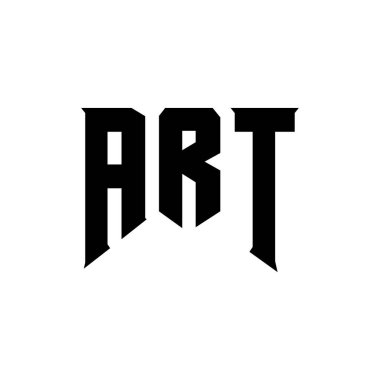 Teknoloji şirketi için ART harf logosu tasarımı. Sanat eseri logosu siyah-beyaz renk kombinasyonu. Sanat logosu, sanat vektörü, sanat tasarımı, sanat simgesi, sanat alfabesi. ART tipografi logosu tasarımı.
