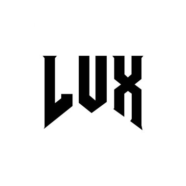 Teknoloji şirketi için LUX harf logosu tasarımı. LUX logo tasarımı siyah ve beyaz renk kombinasyonu. LUX logosu, LUX vektörü, LUX tasarımı, LUX simgesi, LUX alfabesi. LUX tipografi logosu tasarımı