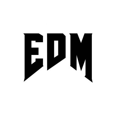 Teknoloji şirketi için EDM mektup logosu tasarımı. EDM logo tasarımı siyah ve beyaz renk kombinasyonu. EDM logosu, EDM vektörü, EDM tasarımı, EDM simgesi, EDM alfabesi. EDM tipografi logosu tasarımı