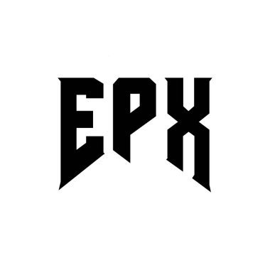 Teknoloji şirketi için EPX mektup logosu tasarımı. EPX logo tasarımı siyah ve beyaz renk kombinasyonu. EPX logosu, EPX vektörü, EPX tasarımı, EPX simgesi, EPX alfabesi. EPX tipografi logosu tasarımı