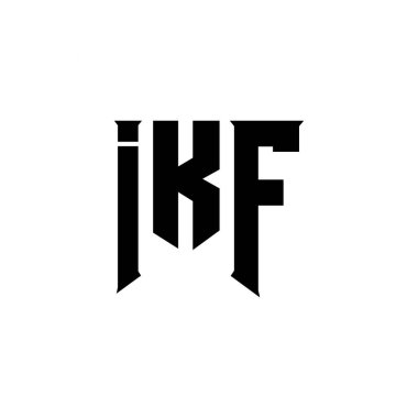 Teknoloji şirketi için IKF mektup logosu tasarımı. IKF logo tasarımı siyah ve beyaz renk kombinasyonu. IKF logosu, IKF vektörü, IKF tasarımı, IKF simgesi, IKF alfabesi. IKF tipografi logosu tasarımı