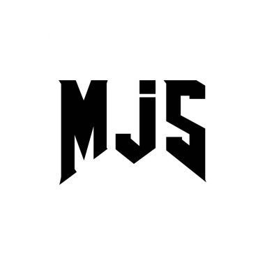 MJS letter logo design for technology company. MJS logo design black and white color combination. MJS logo, MJS vector, MJS design, MJS icon, MJS alphabet. MJS typography logo design clipart