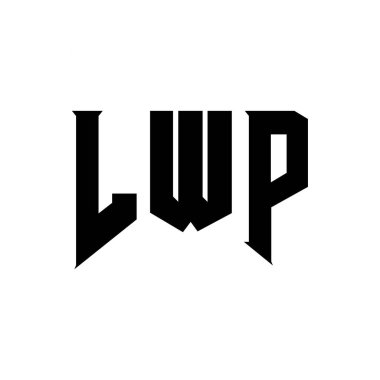 Teknoloji şirketi için LWP mektup logosu tasarımı. LWP logo tasarımı siyah ve beyaz renk kombinasyonu. LWP logosu, LWP vektörü, LWP tasarımı, LWP simgesi, LWP alfabesi. LWP tipografi logosu tasarımı