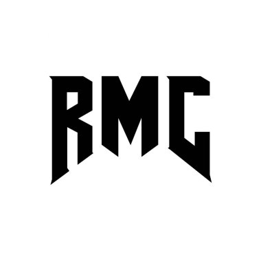 Teknoloji şirketi için RMC harf logosu tasarımı. RMC logo tasarımı siyah ve beyaz renk kombinasyonu. RMC logosu, RMC vektörü, RMC tasarımı, RMC simgesi, RMC alfabesi. RMC tipografi logosu tasarımı