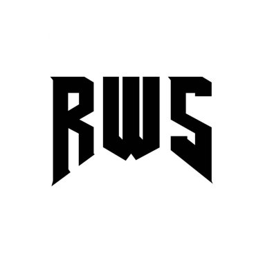 Teknoloji şirketi için RWS harf logosu tasarımı. RWS logo tasarımı siyah ve beyaz renk kombinasyonu. RWS logosu, RWS vektörü, RWS dizaynı, RWS simgesi, RWS alfabesi. RWS tipografi logosu tasarımı