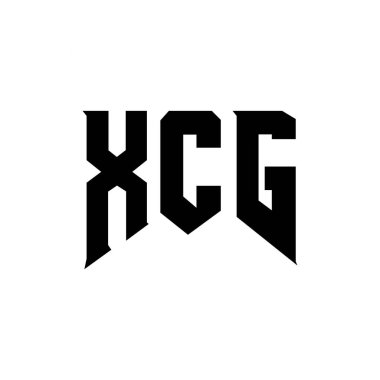 Teknoloji şirketi için XCG harf logosu tasarımı. XCG logo tasarımı siyah ve beyaz renk kombinasyonu. XCG logosu, XCG vektörü, XCG tasarımı, XCG simgesi, XCG alfabesi. XCG tipografi logo tasarımı