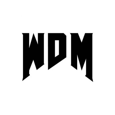 Teknoloji şirketi için WDM mektup logosu tasarımı. WDM logo tasarımı siyah ve beyaz renk kombinasyonu. WDM logosu, WDM vektörü, WDM tasarımı, WDM simgesi, WDM alfabesi. WDM tipografi logosu tasarımı