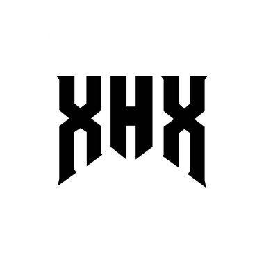 Teknoloji şirketi için XHX harf logosu tasarımı. XHX logosu siyah ve beyaz renk kombinasyonu tasarladı. XHX logosu, XHX vektörü, XHX tasarımı, XHX simgesi, XHX alfabesi. XHX tipografi logosu tasarımı