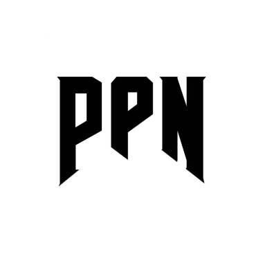 Teknoloji şirketi için PPN mektup logosu tasarımı. PPN logo tasarımı siyah ve beyaz renk kombinasyonu. PPN logosu, PPN vektörü, PPN tasarımı, PPN simgesi, PPN alfabesi. PPN tipografi logosu tasarımı