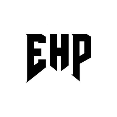 Teknoloji şirketi için EHP mektup logosu tasarımı. EHP logo tasarımı siyah ve beyaz renk kombinasyonu. EHP logosu, EHP vektörü, EHP tasarımı, EHP simgesi, EHP alfabesi. EHP tipografi logosu tasarımı