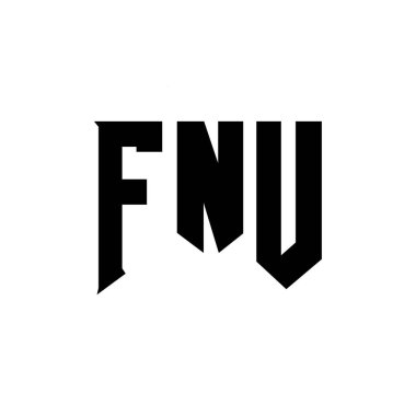 Teknoloji şirketi için FNU mektup logosu tasarımı. FNU logo tasarımı siyah-beyaz renk kombinasyonu. FNU logosu, FNU vektörü, FNU dizaynı, FNU simgesi, FNU alfabesi. FNU tipografi logosu tasarımı