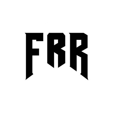 Teknoloji şirketi için FRR harf logosu tasarımı. FRR logo tasarımı siyah ve beyaz renk kombinasyonu. FRR logosu, FRR vektörü, FRR tasarımı, FRR simgesi, FRR alfabesi. FRR tipografi logosu tasarımı