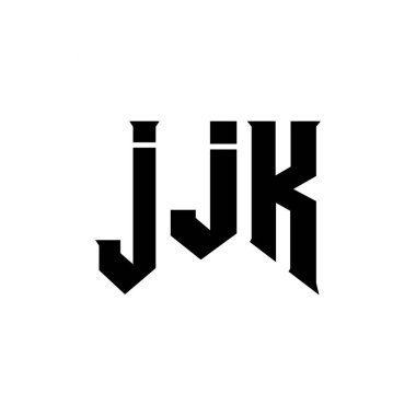 Teknoloji şirketi için JJK mektup logosu tasarımı. JJK logo tasarımı siyah-beyaz renk kombinasyonu. JJK logosu, JJK vektörü, JJK tasarımı, JJK simgesi, JJK alfabesi. JJK tipografi logosu tasarımı