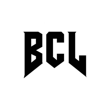 BCL letter logo design for technology company. BCL logo design black and white color combination. BCL logo, BCL vector, BCL design, BCL icon, BCL alphabet. BCL typography logo design. clipart