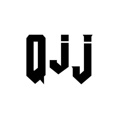 QJJ teknoloji şirketi için harf logosu tasarımı. QJJ logo tasarımı siyah ve beyaz renk kombinasyonu. QJJ logosu, QJJ vektörü, QJJ tasarımı, QJJ simgesi, QJJ alfabesi. QJJ tipografi logosu tasarımı