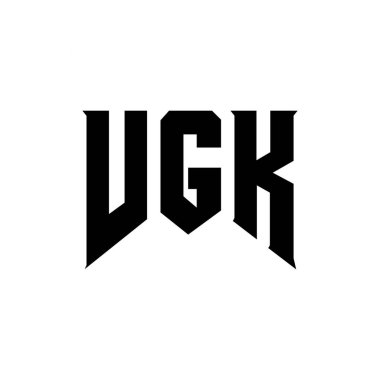 Teknoloji şirketi için VGK mektup logosu tasarımı. VGK logo tasarımı siyah ve beyaz renk kombinasyonu. VGK logosu, VGK vektörü, VGK tasarımı, VGK simgesi, VGK alfabesi. VGK tipografi logosu tasarımı