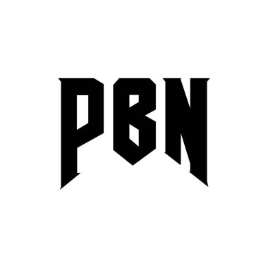 PBN letter logo design for technology company. PBN logo design black and white color combination. PBN logo, PBN vector, PBN design, PBN icon, PBN alphabet. PBN typography logo design clipart