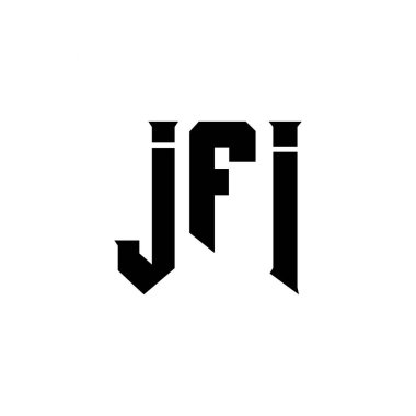 Teknoloji şirketi için JFI mektup logosu tasarımı. JFI logo tasarımı siyah ve beyaz renk kombinasyonu. JFI logosu, JFI vektörü, JFI tasarımı, JFI simgesi, JFI alfabesi. JFI tipografi logosu tasarımı