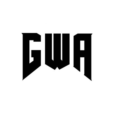 GWA letter logo design for technology company. GWA logo design black and white color combination. GWA logo, GWA vector, GWA design, GWA icon, GWA alphabet. GWA typography logo design clipart