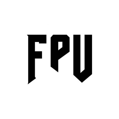 Teknoloji şirketi için FPU mektup logosu tasarımı. FPU logo tasarımı siyah-beyaz renk kombinasyonu. FPU logosu, FPU vektörü, FPU tasarımı, FPU simgesi, FPU alfabesi. FPU tipografi logosu tasarımı