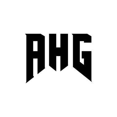 AHG letter logo design for technology company. AHG logo design black and white color combination. AHG logo, AHG vector, AHG design, AHG icon, AHG alphabet. AHG typography logo design. clipart